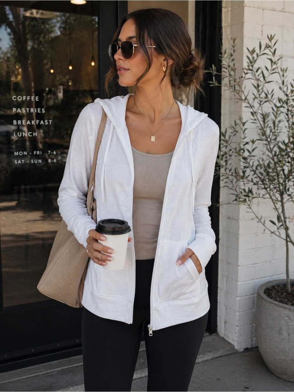 Just My Size White Lightweight Zip-Up Hoodie | Women’s Casual Hooded Jacket